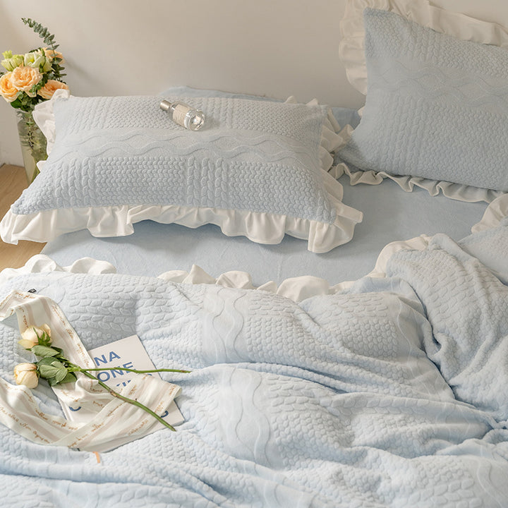 Milk fiber bedding set, 4-piece, princess style