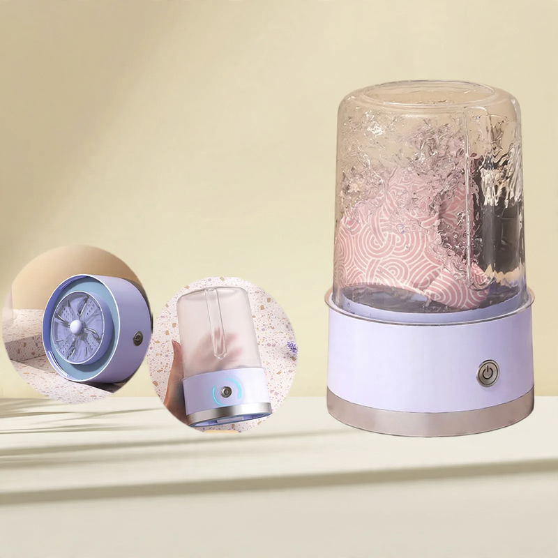 Portable washing machine with battery, compact and waterproof