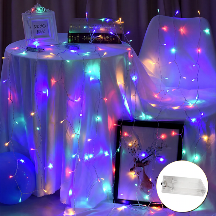 LED string lights with battery operation, various lengths