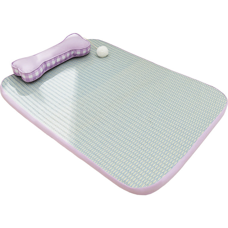 Cooling pet lounge bed with backrest