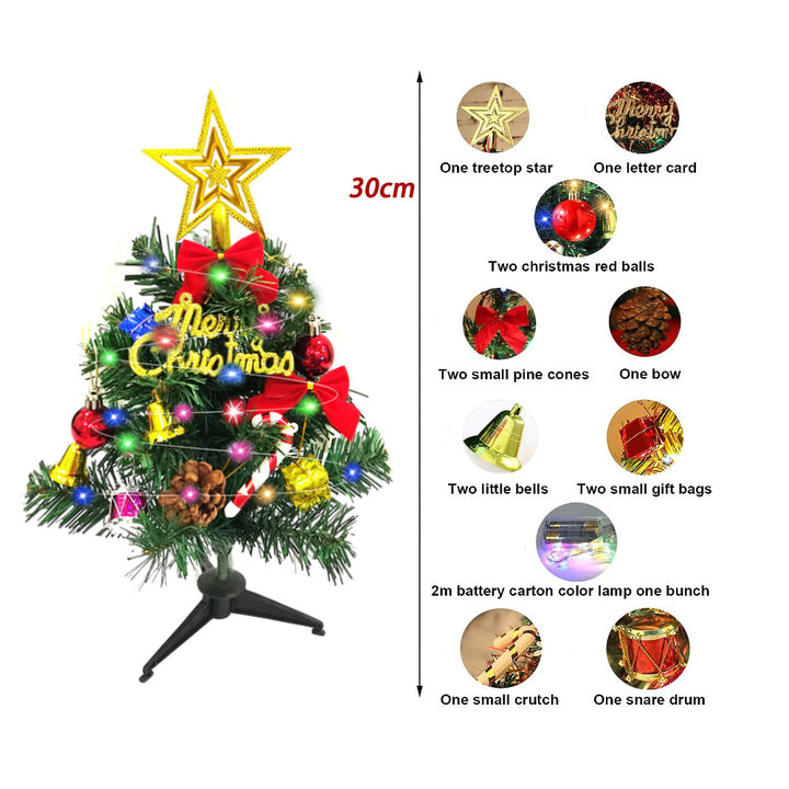 Mini Christmas Tree Set with Lighting and Ornaments