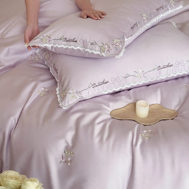 Long-staple cotton bedding set 4-piece, embroidered
