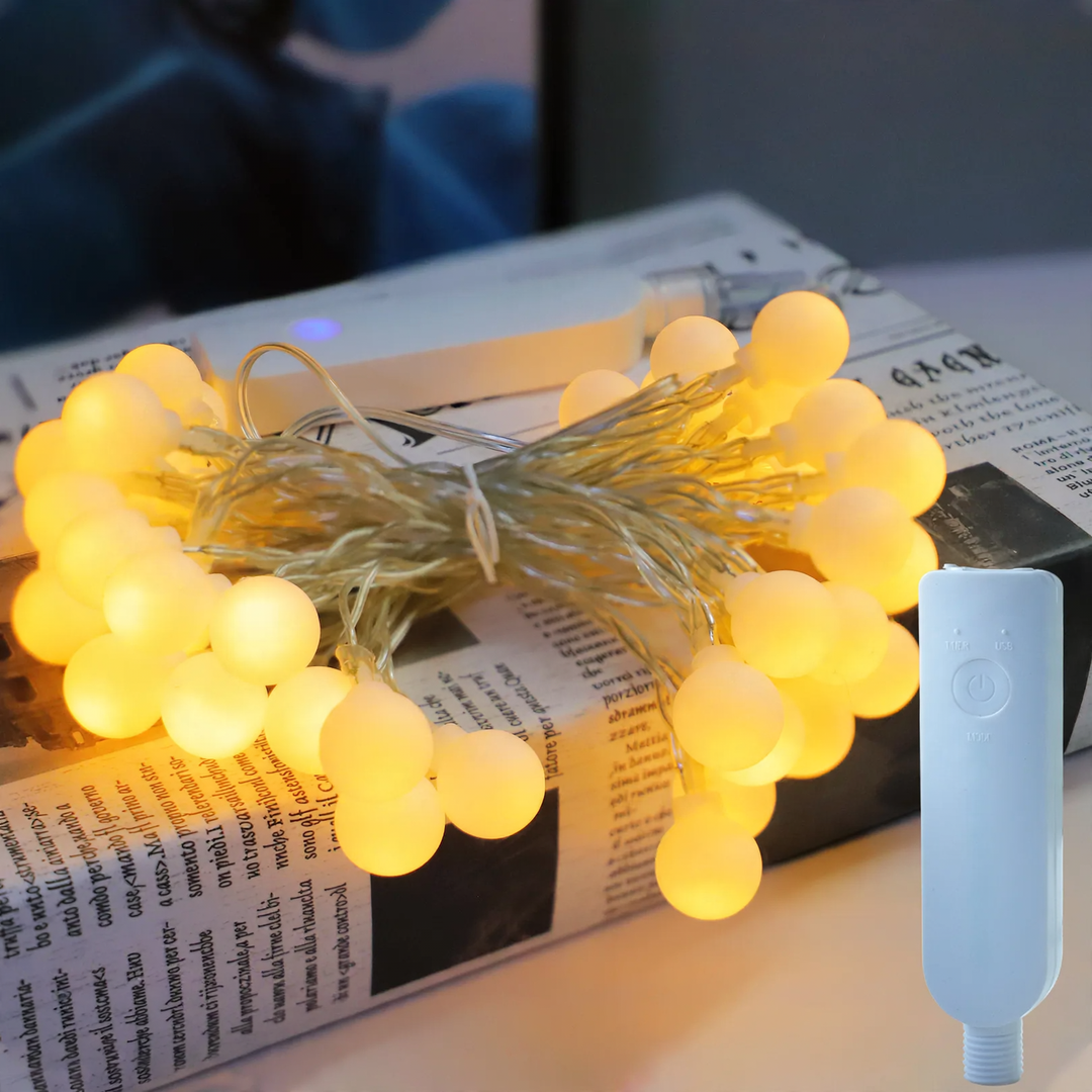 LED string lights with remote control, rechargeable