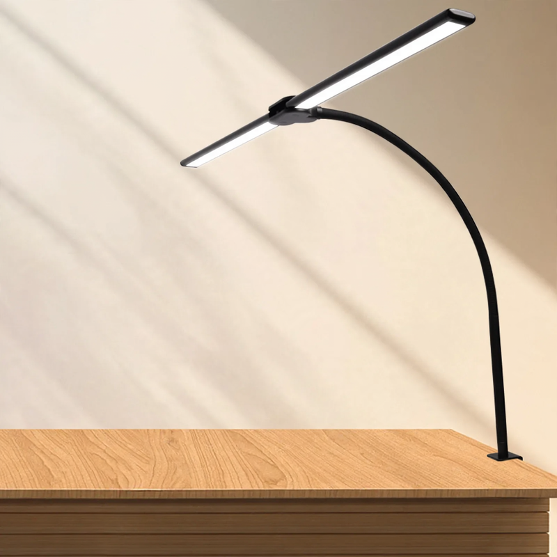 Double-headed LED clamp lamp for desk