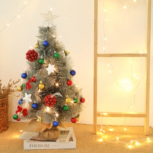 Mini Christmas tree made of pine needles, 60 cm, illuminated