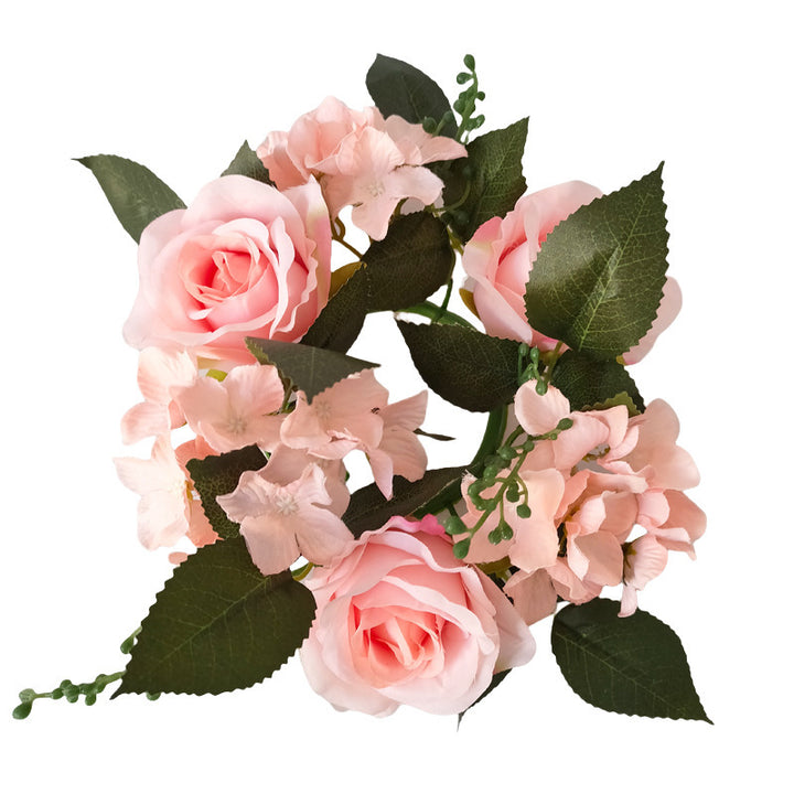 Artificial Rose Candle Wreath, 20 cm