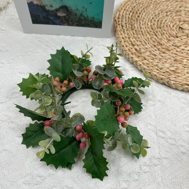 Artificial Christmas wreath for candle holder