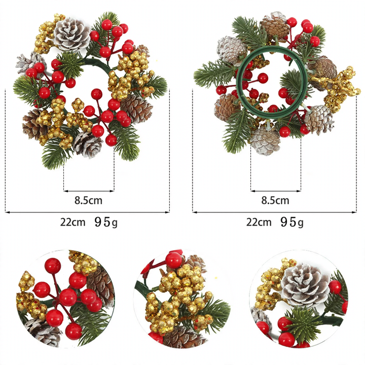 Christmas table wreath with pine cones