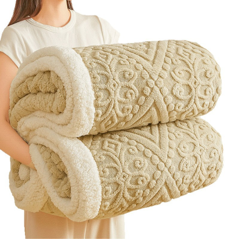 European decorative blanket with relief pattern