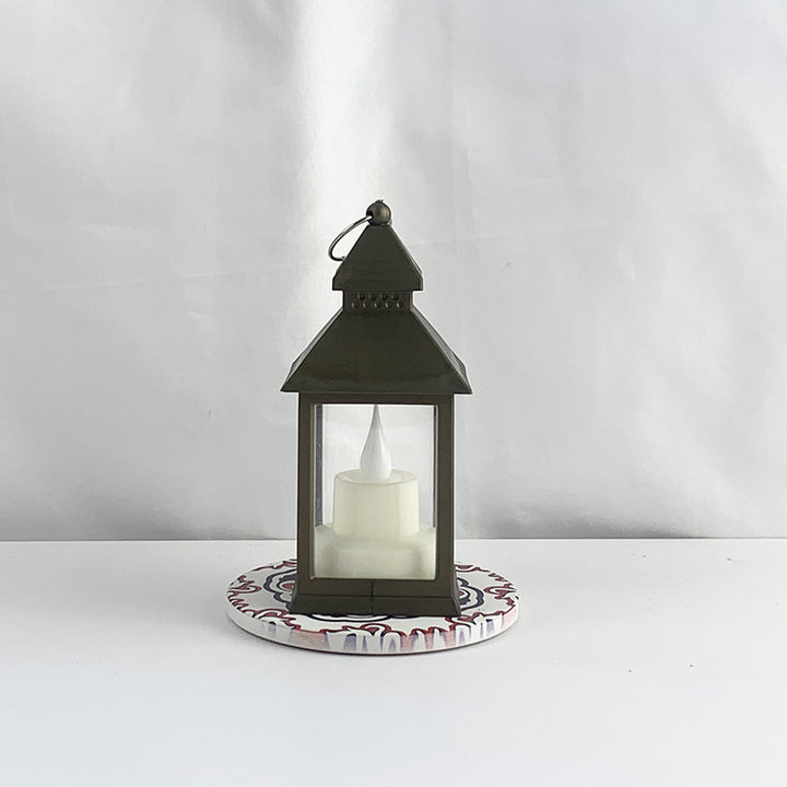 Decorative LED lantern with electronic candle