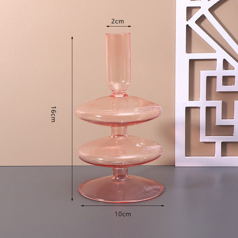Decorative glass candle holder, handcrafted
