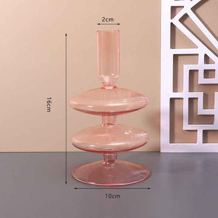 Decorative glass candle holder, handcrafted