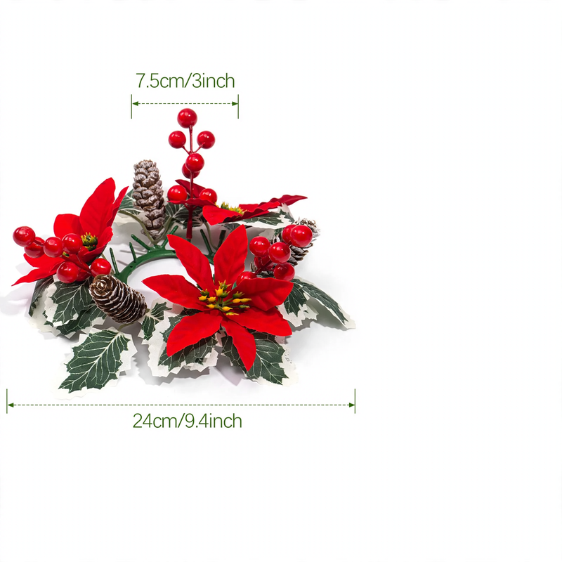 Decorative Christmas wreath for candles and bottles
