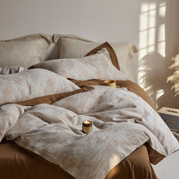 Cotton bedding set, 4-piece, jacquard pattern