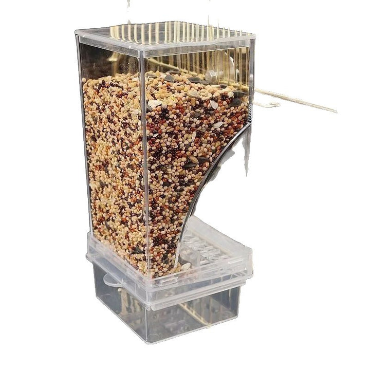 Automatic bird feeder, transparent