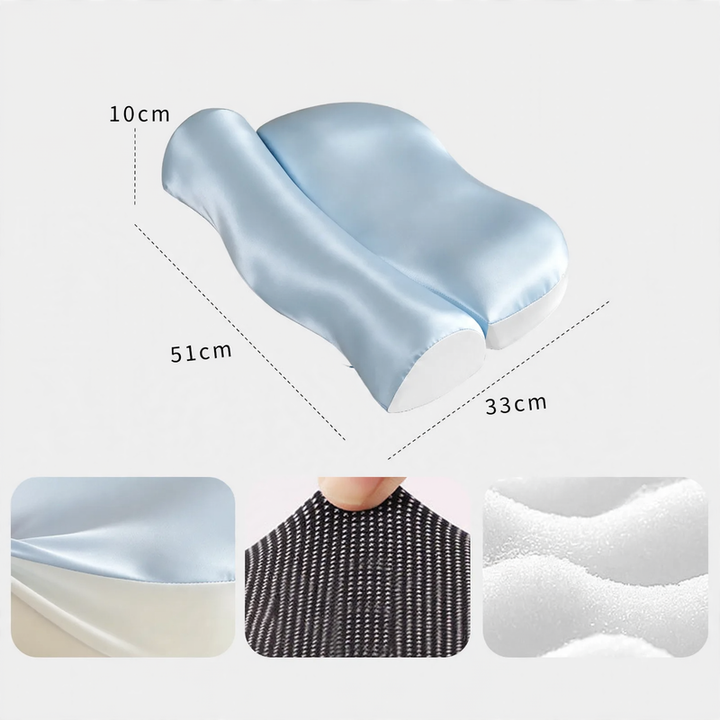 Neck support pillow made of memory foam, B-shape