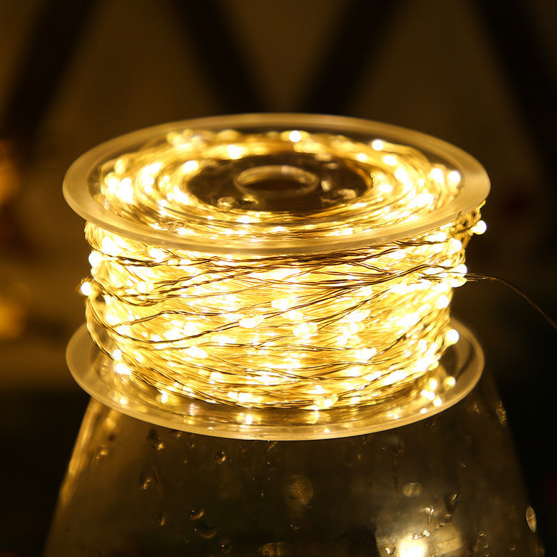 LED Copper Wire String Lights, remote-controlled, for outdoor use