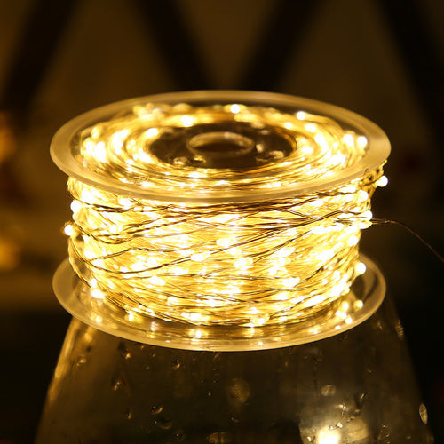 LED Copper Wire String Lights, remote-controlled, for outdoor use