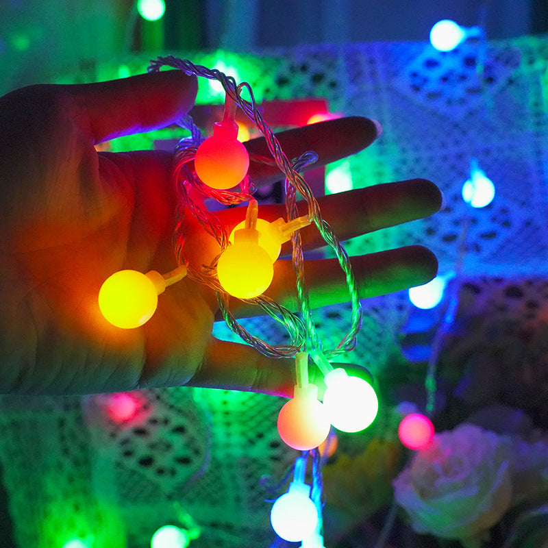 LED string lights with balls for decoration and camping