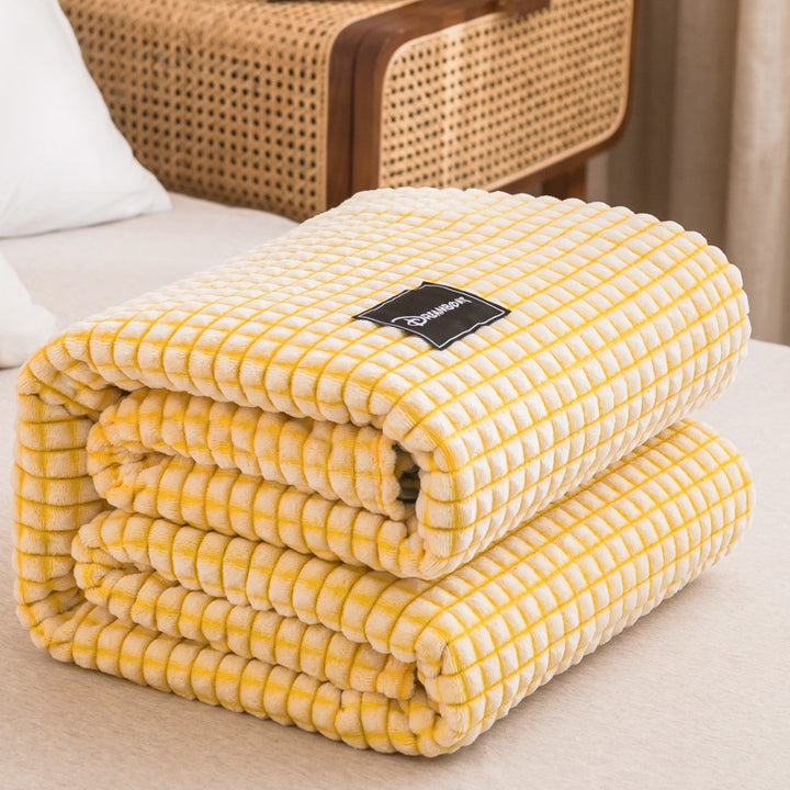 Coral fleece wool blanket, cut flower pattern