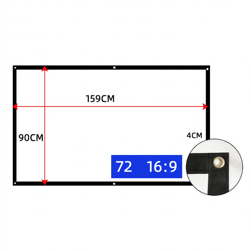 Projection screen, canvas made of sailcloth