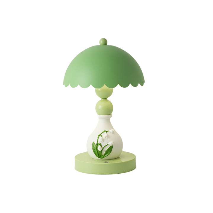Lily of the Valley table lamp, French bas-relief design