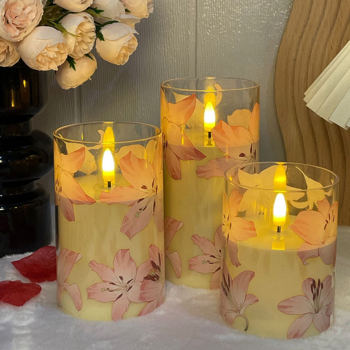 LED-Real Wax-Look Candles, Set of 3