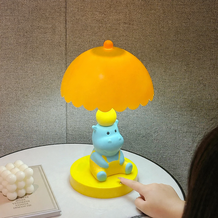 Hippo table lamp, plastic, American style