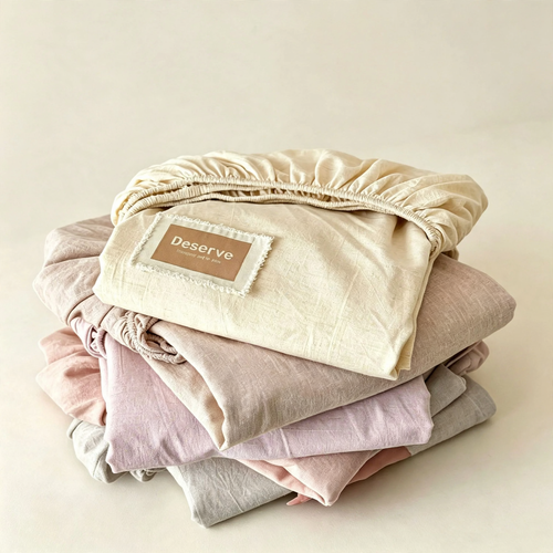 Cotton-linen fitted sheet, breathable