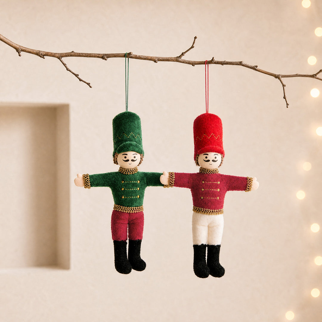Fabric Nutcracker Ornament for Christmas Tree and Decoration