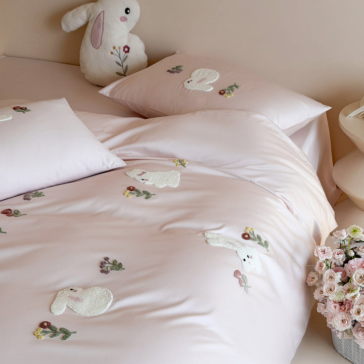 100s Long-staple cotton bedding set with terry embroidery