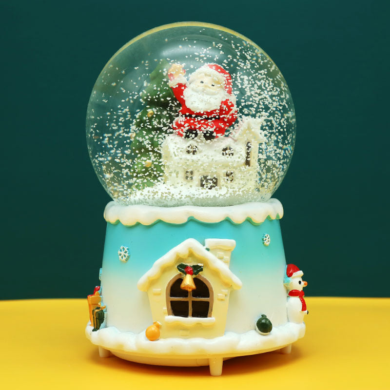 Christmas snow globe with music and light
