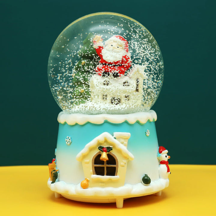 Christmas snow globe with music and light