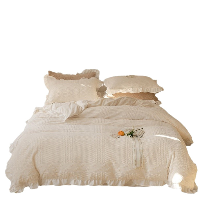 Milk fiber bedding set, 4-piece, princess style