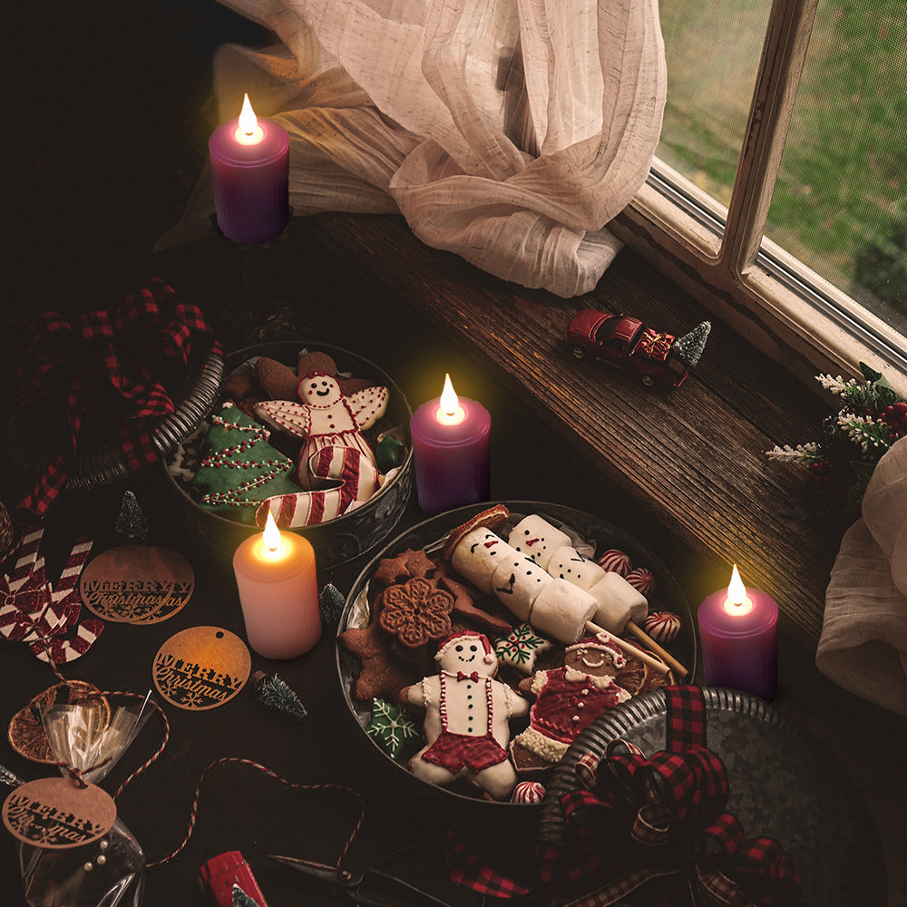 LED stump candles with remote control and timer