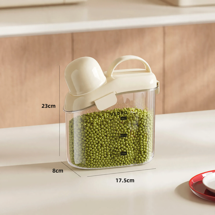 Portable storage container with handle, 1–2 L, food safe