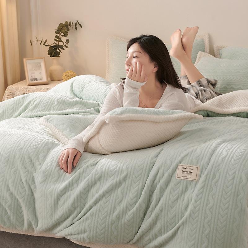 Fluffy flannel throw blanket, solid color, for all seasons