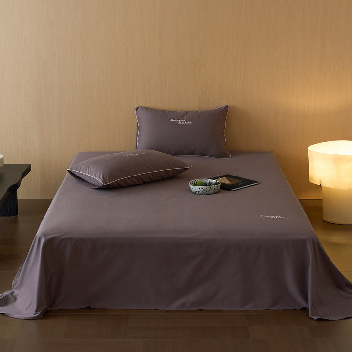 Brushed cotton bed sheet, 100s, solid color, warming