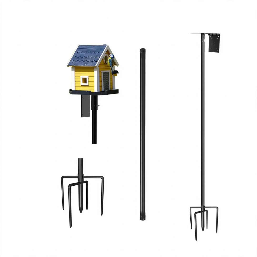 Geometric birdhouse made of metal