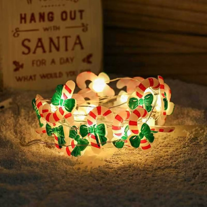LED Christmas string lights with motifs