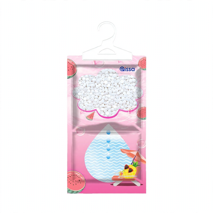Hanging dehumidifying bag for the household