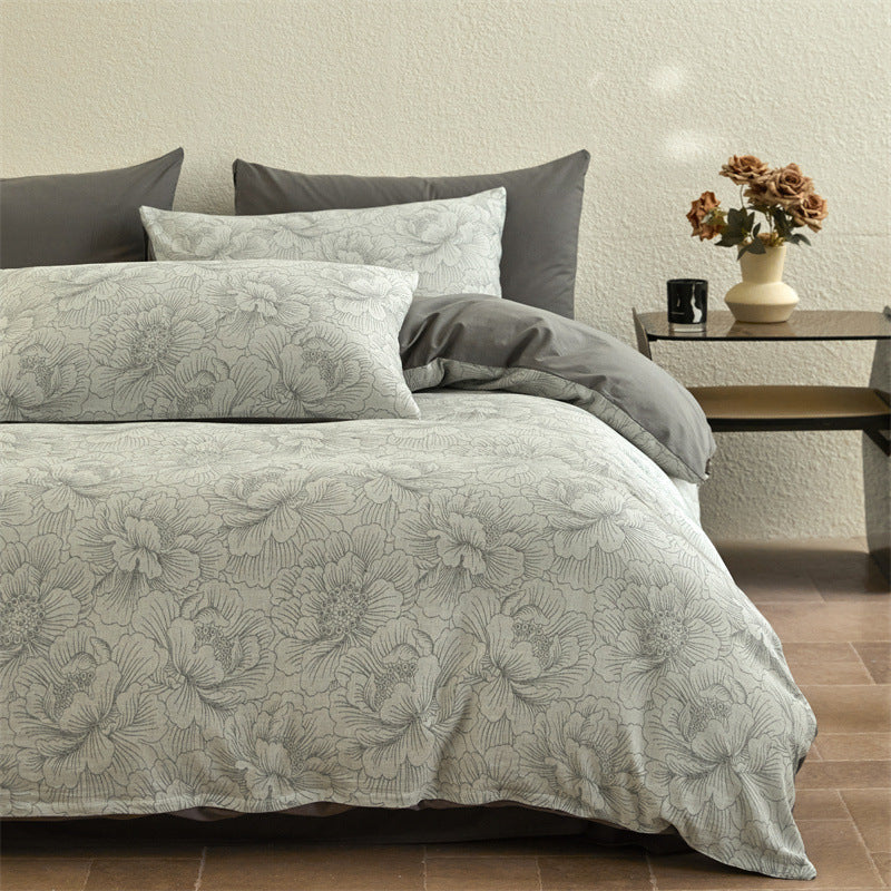 Cotton bedding set, 4-piece, double layer gauze