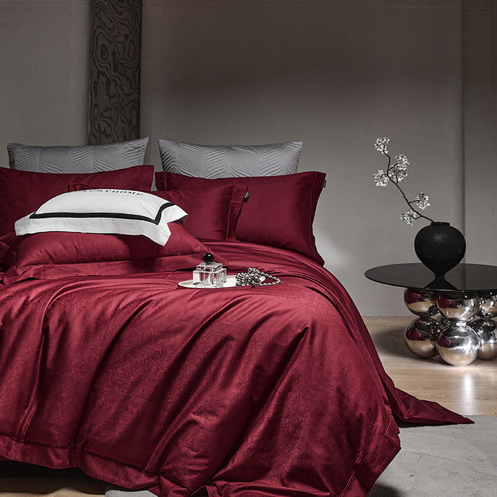 Long-staple cotton bedding, 4-piece, jacquard