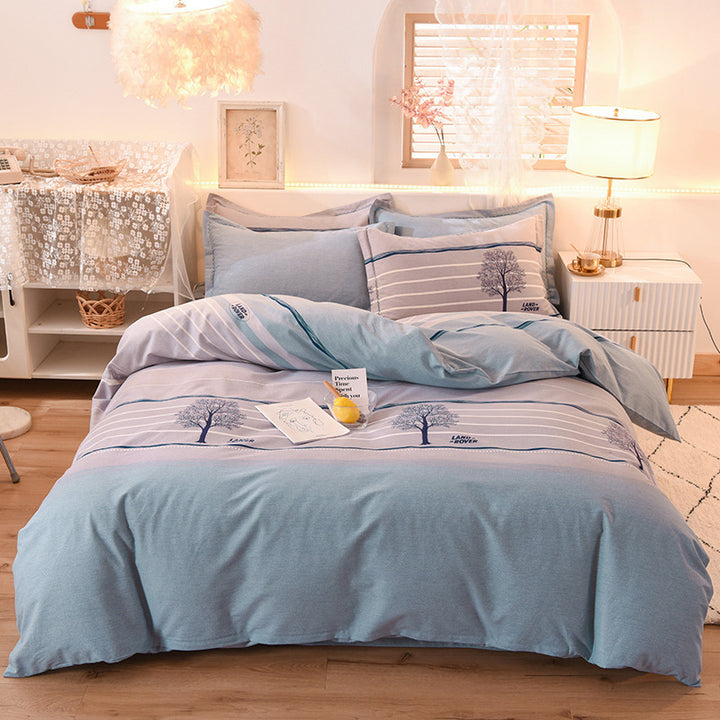 Duvet cover set made of brushed cotton, printed