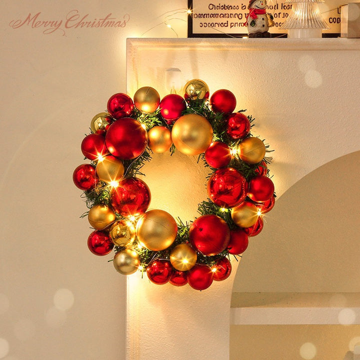 Decorative Christmas wreath made of silk flowers