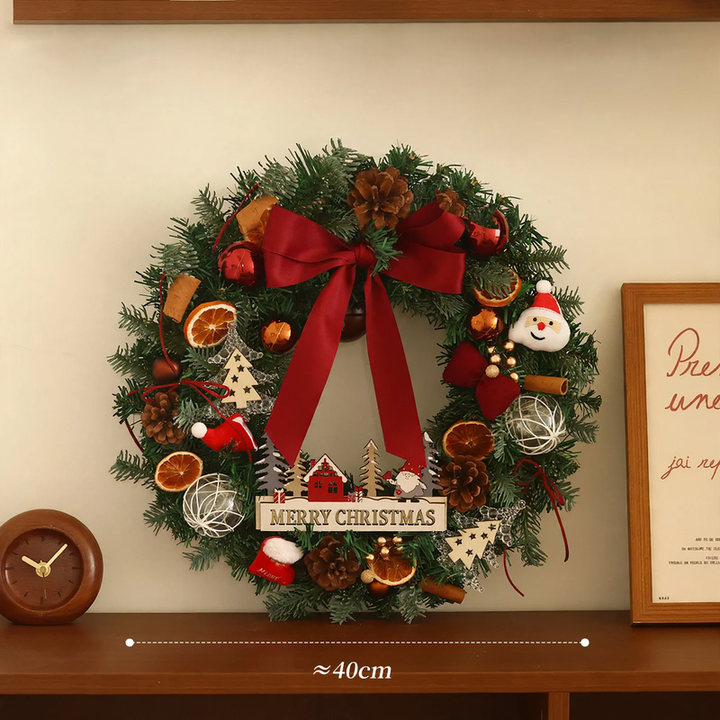 Christmas wreath with decoration for door and tree