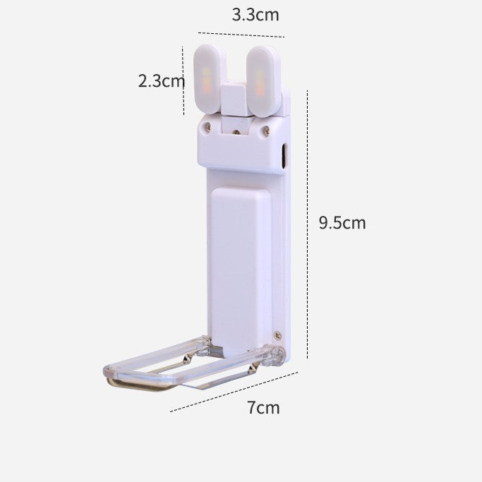Portable LED clip light for books, USB rechargeable