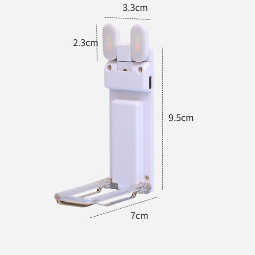 Portable LED clip light for books, USB rechargeable