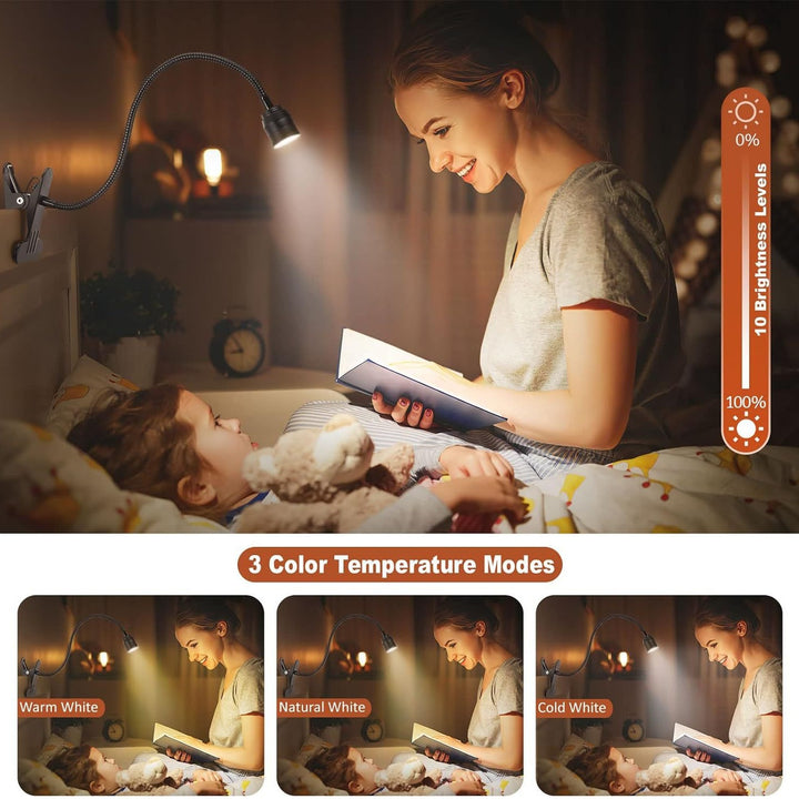 USB Clamp Lamp with Flexible Metal Gooseneck