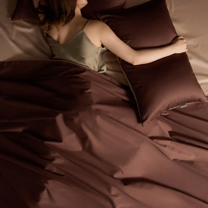 Long-staple cotton bedding, 4-piece, solid colors